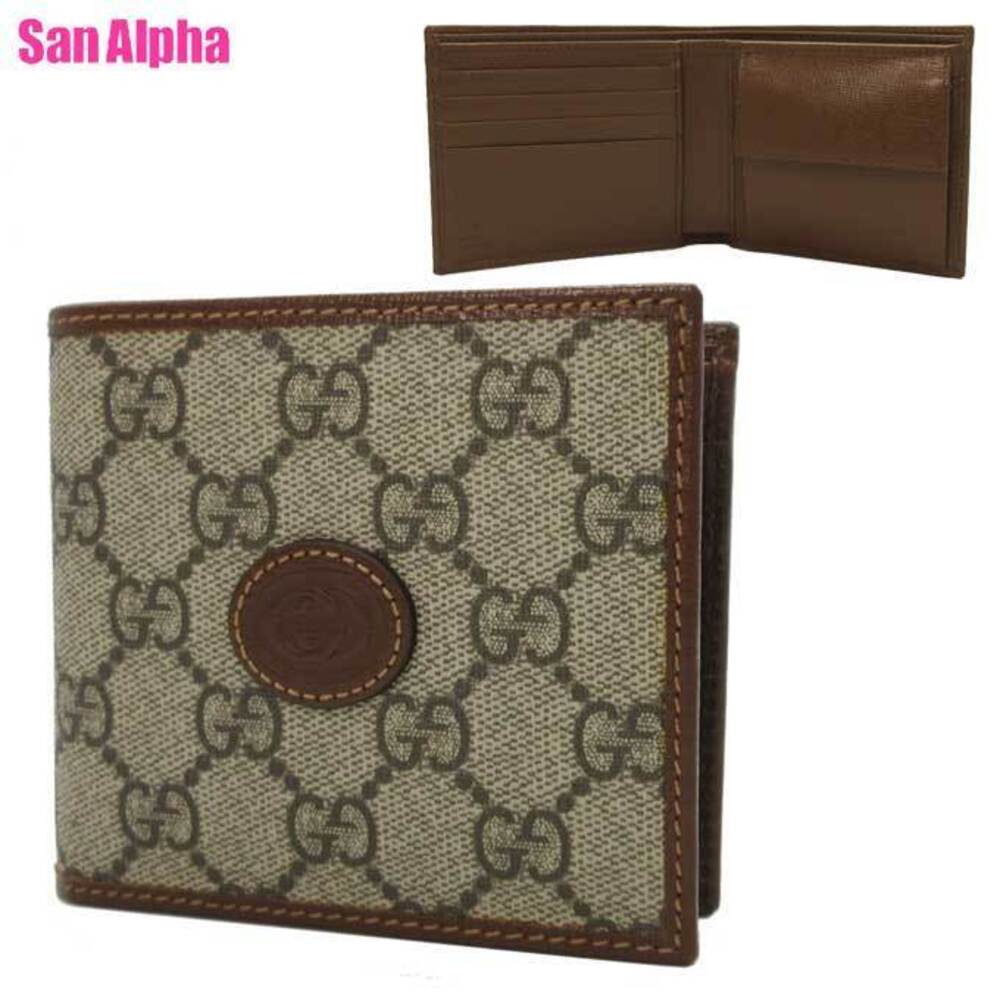 Gucci Bifold Wallet INTERLOCKING GG SUPREME Beige Tan Brown